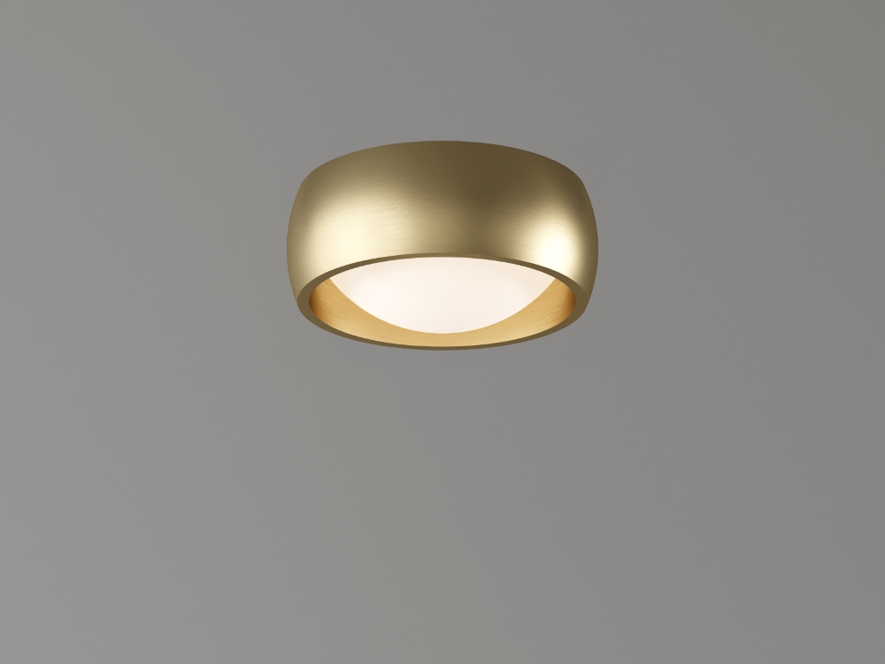 Artdelight Strakke plafondlampMontana Ø15cm - Goud geborsteld - PL MONTANA GG